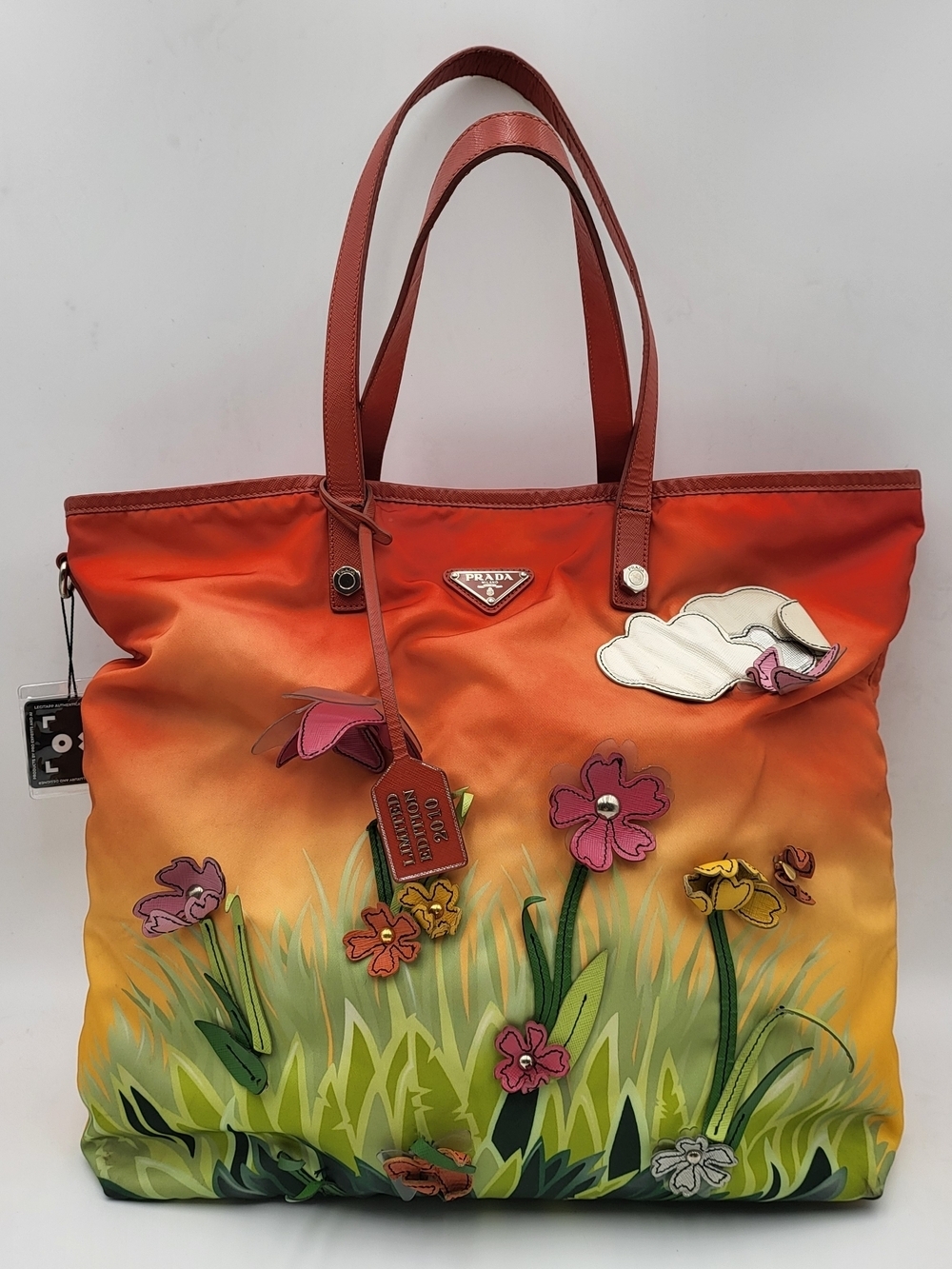 Prada Saffiano Limited Edition Flowery Garden City Tote Bag Authentic W/Coa